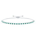 Certified Lab Grown Diamond and Emerald Bolo Bracelet For Wedding
