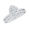 1.75 CT Moissanite Teardrop Wedding Ring Set with Halo